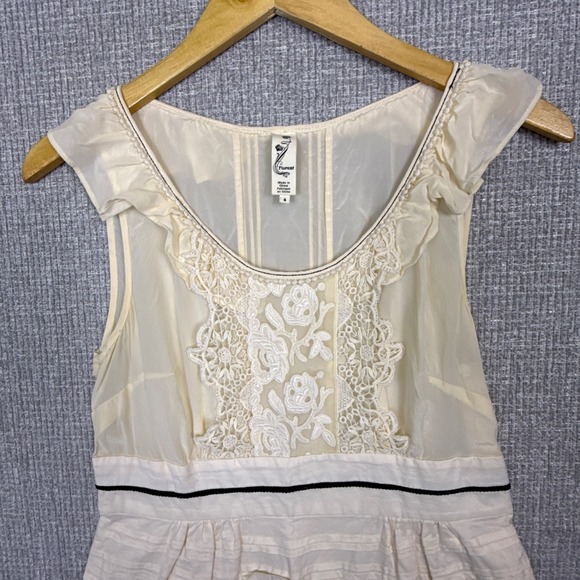 Floreaat Cream Lace Sleeveless Top Sz S Silk Cotton Cottage Coquette Whimsigoth - Picture 4 of 12
